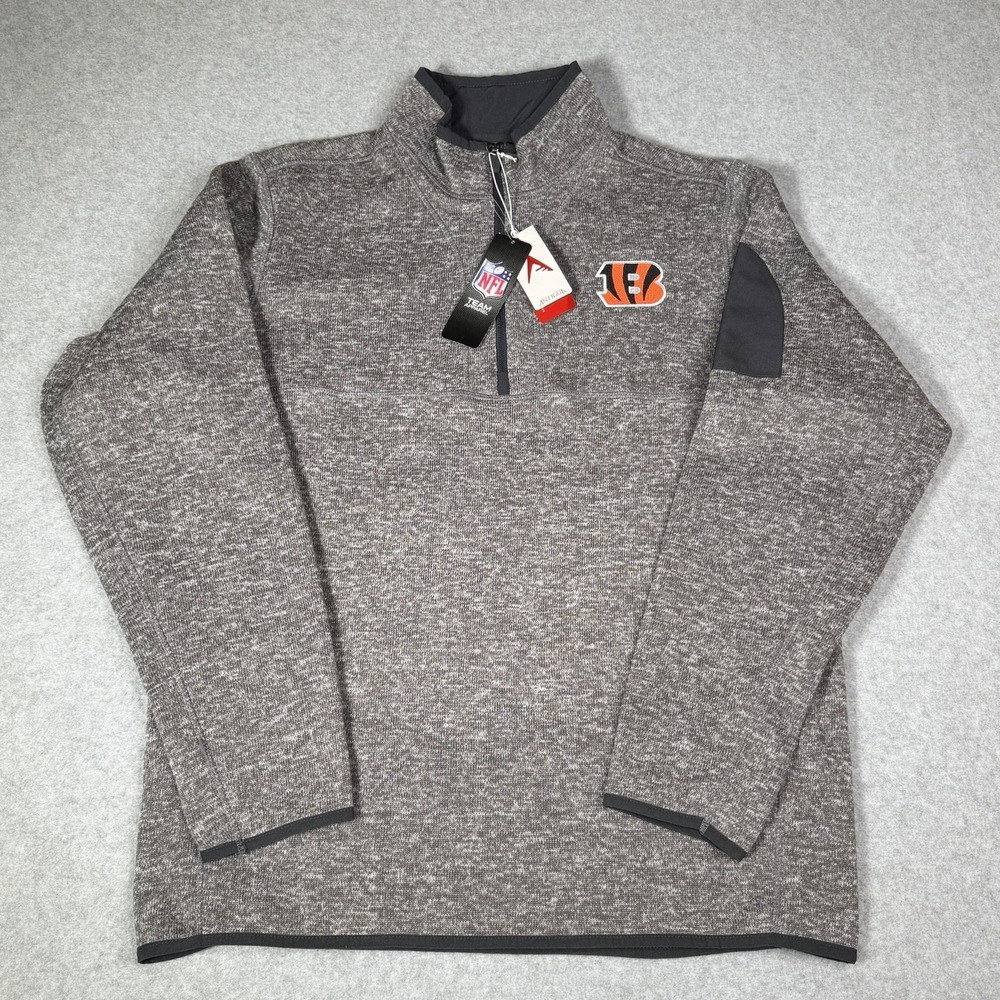 New Antigua NFL Cincinnati Bengals Men's Large 1/4 Zip Pullover Sweater Jacket